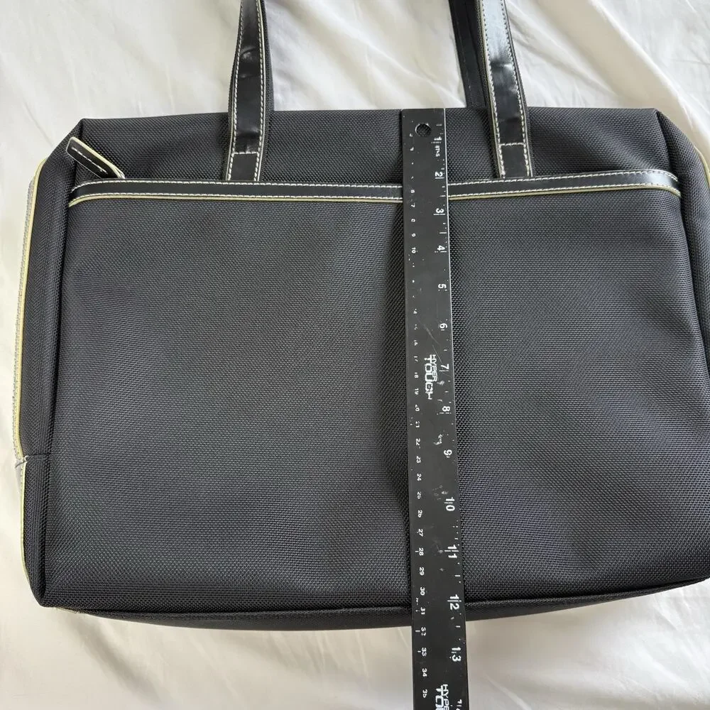 NWOT Jack Georges Italian Leather 3 Way Tote Bag Travel Carry On Black‎ Business